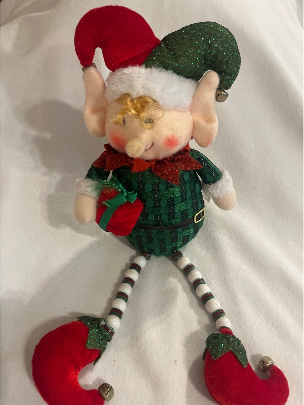 Homerbest Festive Elf Decoration Doll with Jingle Bells